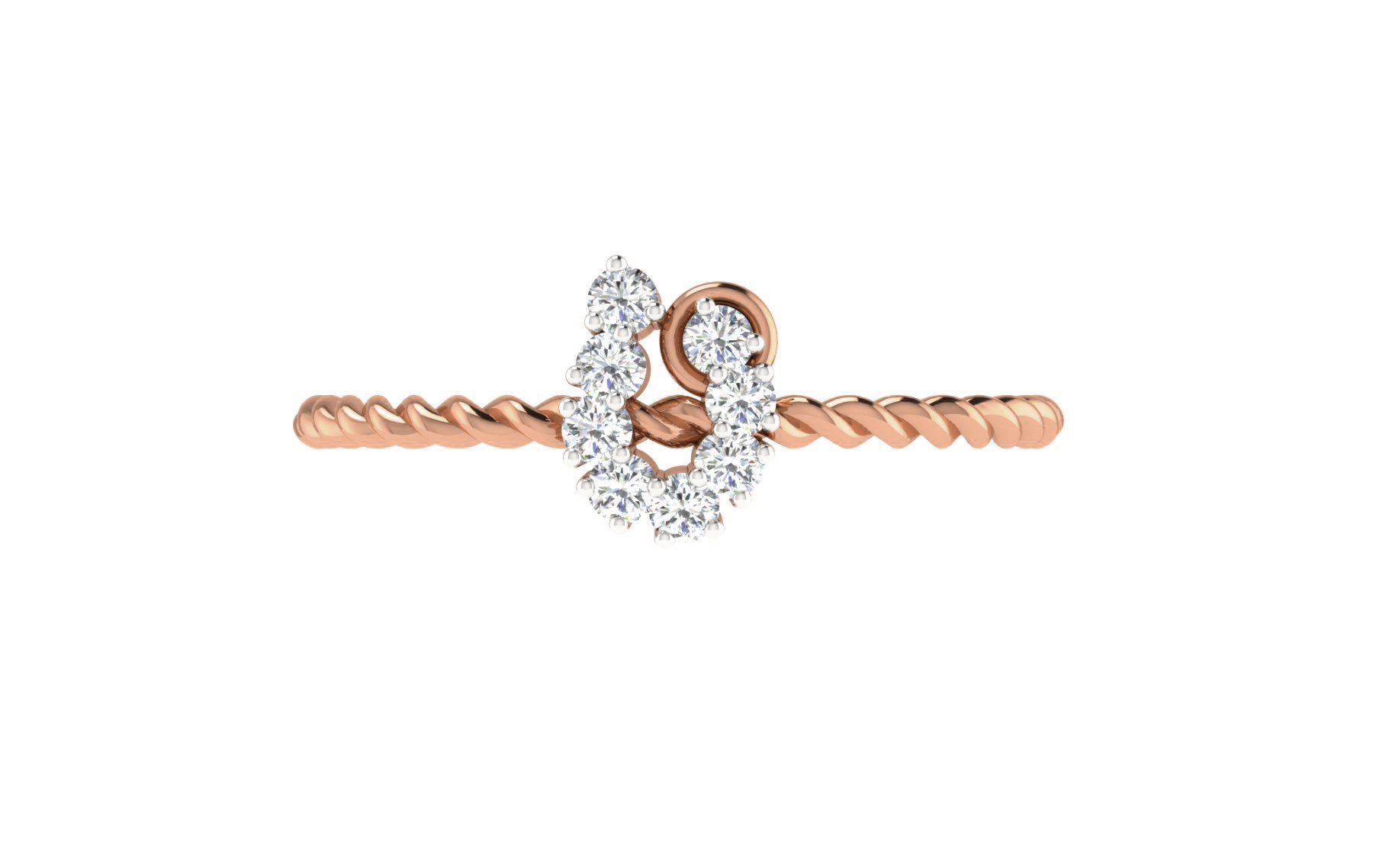 Women Diamond Ring 3dm stl render details 3D print model_7