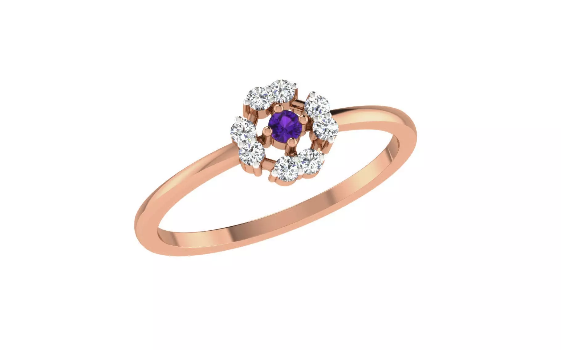 Women Diamond Ring 3dm stl render details 3D print model_0