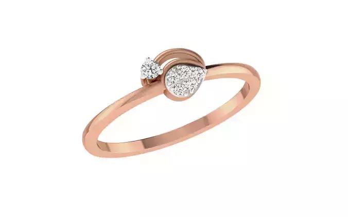 Women Diamond Ring 3dm stl render details