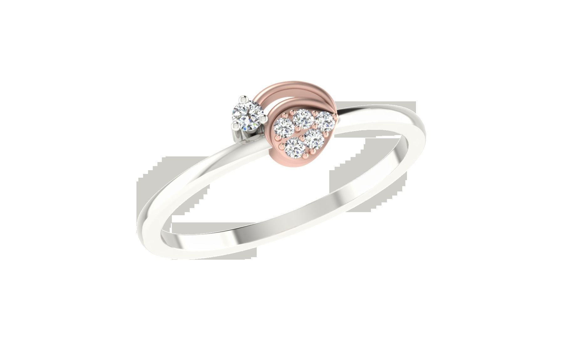 Women Diamond Ring 3dm stl render details 3D print model_1