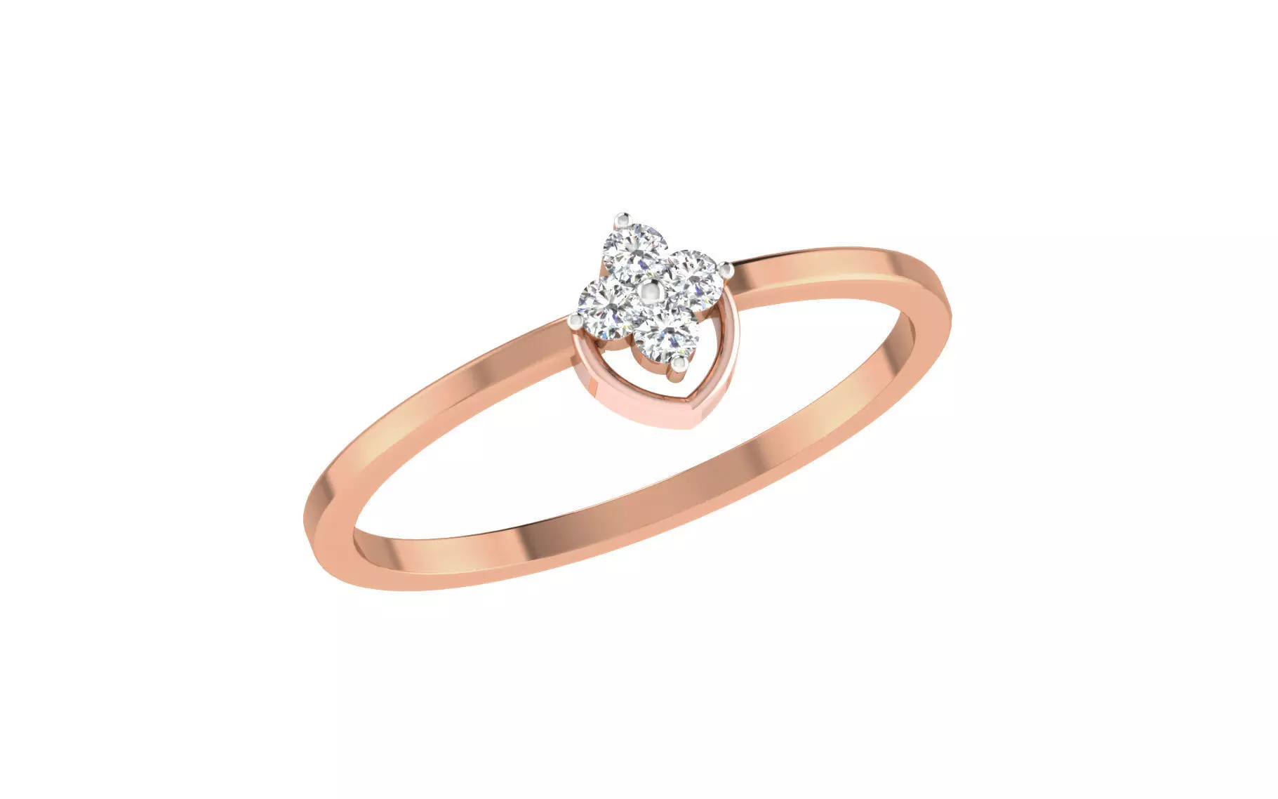 Women Diamond Ring 3dm stl render details 3D print model_0