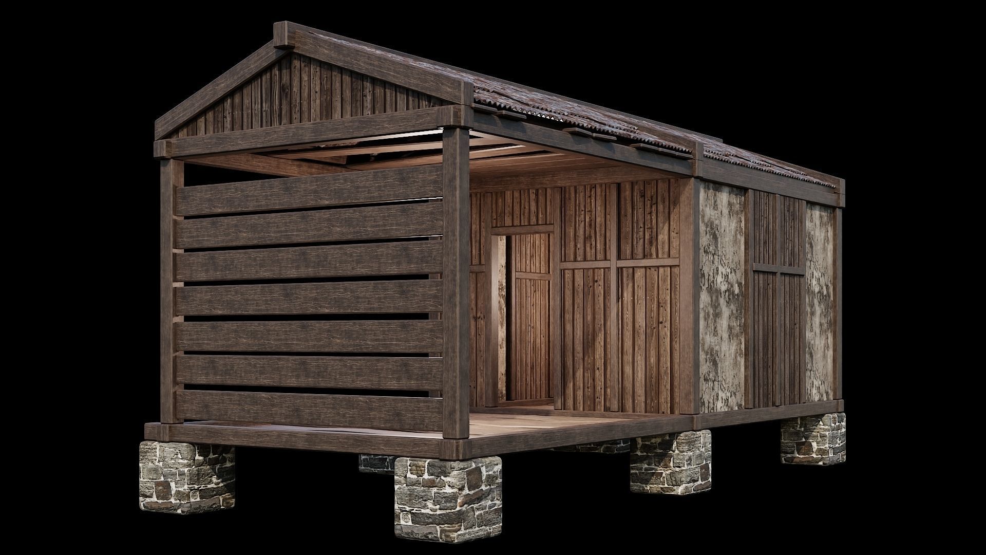 Medieval Houses 65- 4K Textures Game Ready Low-poly 3D model_7