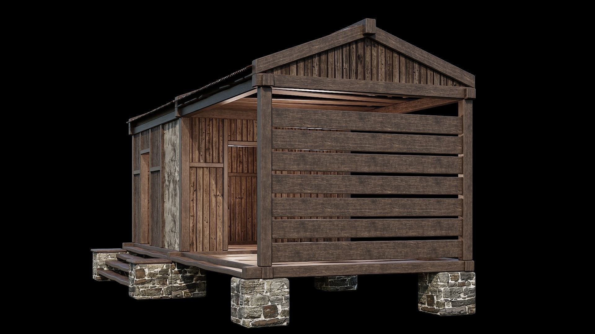 Medieval Houses 65- 4K Textures Game Ready Low-poly 3D model_13