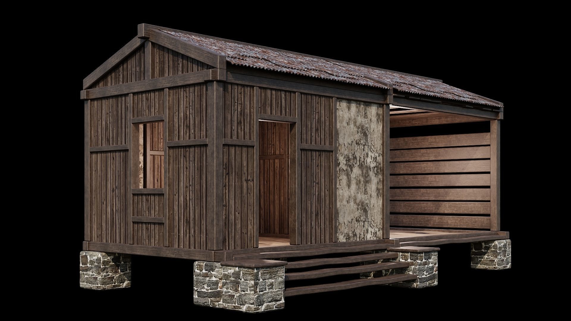 Medieval Houses 65- 4K Textures Game Ready Low-poly 3D model_3