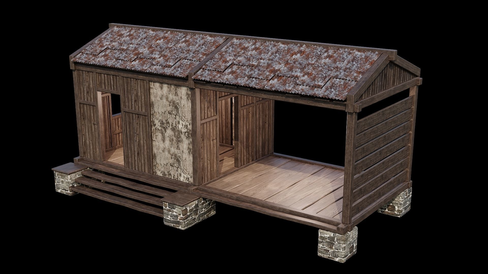 Medieval Houses 65- 4K Textures Game Ready Low-poly 3D model_9