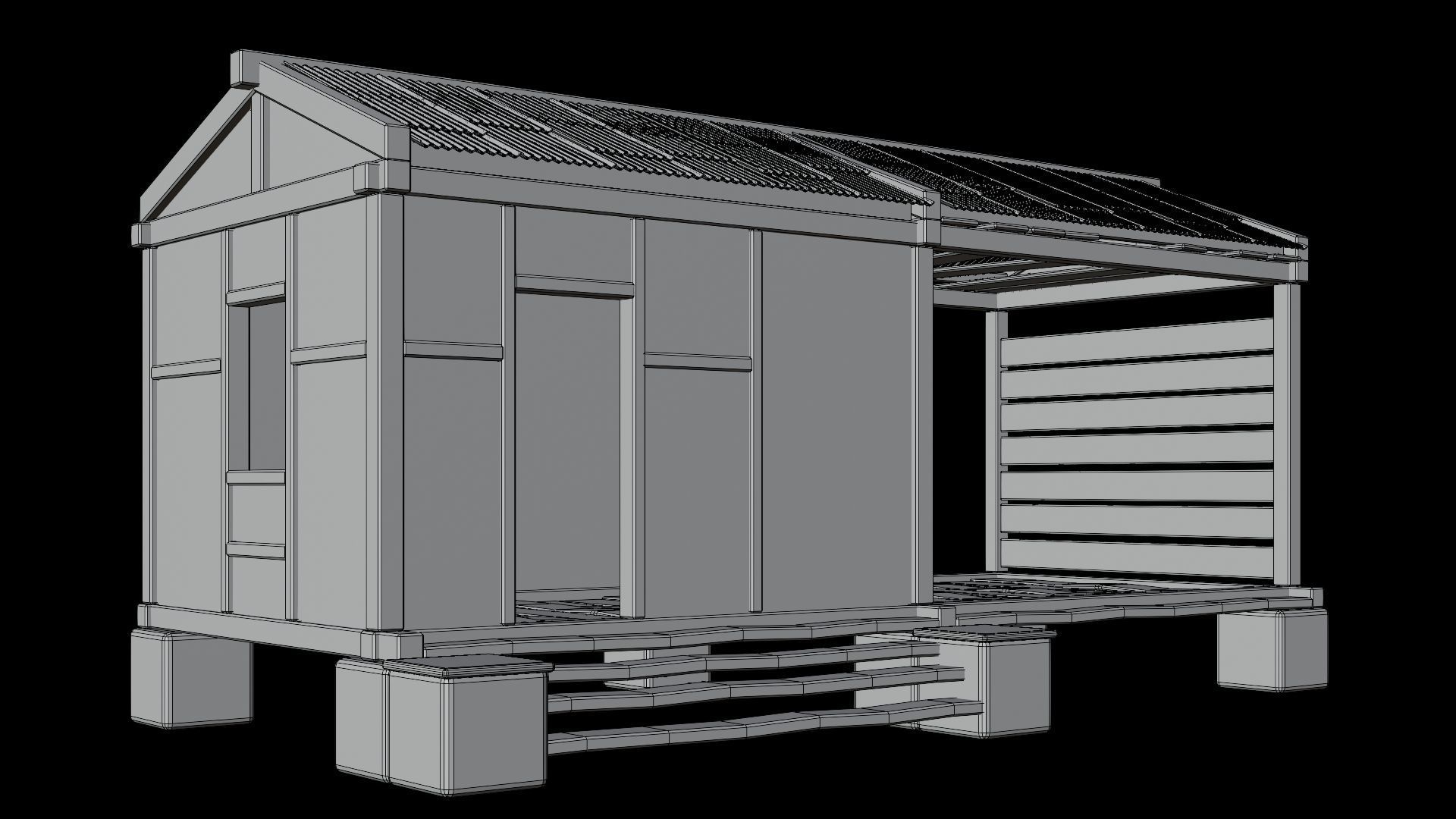 Medieval Houses 65- 4K Textures Game Ready Low-poly 3D model_6