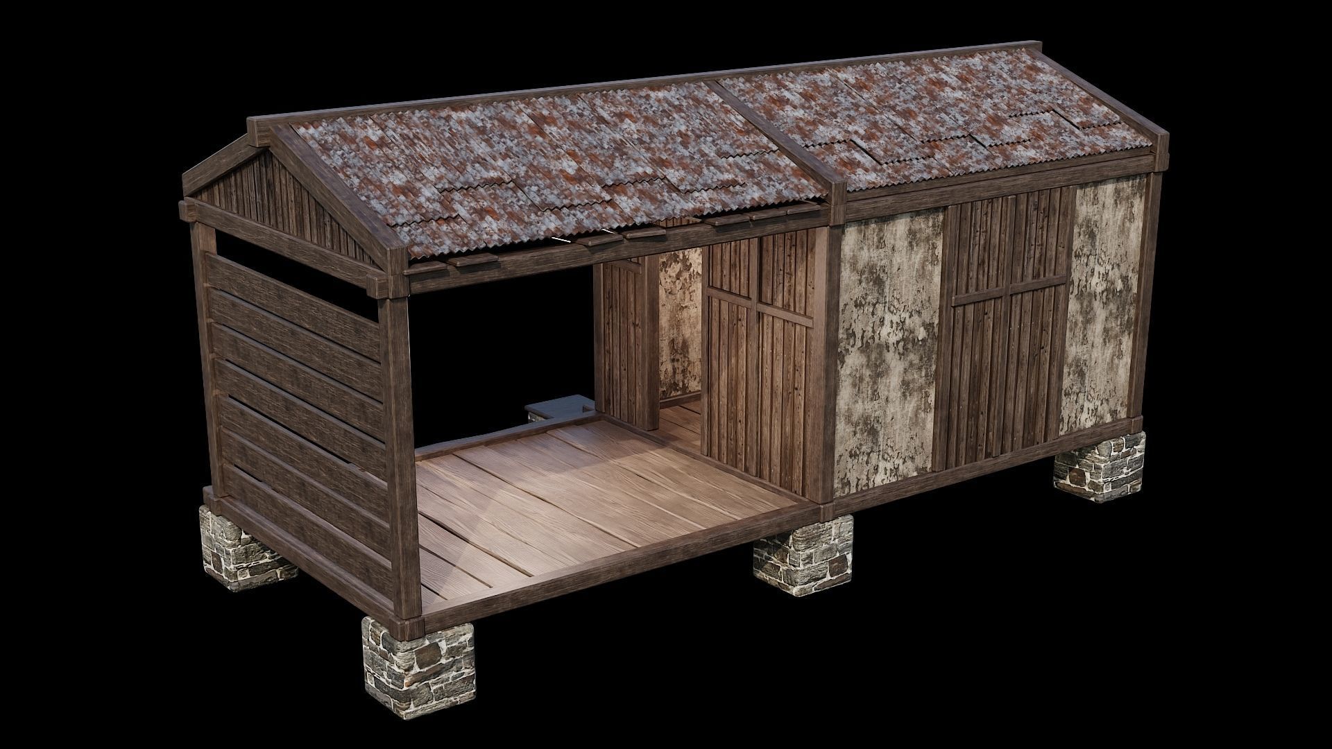 Medieval Houses 65- 4K Textures Game Ready Low-poly 3D model_8