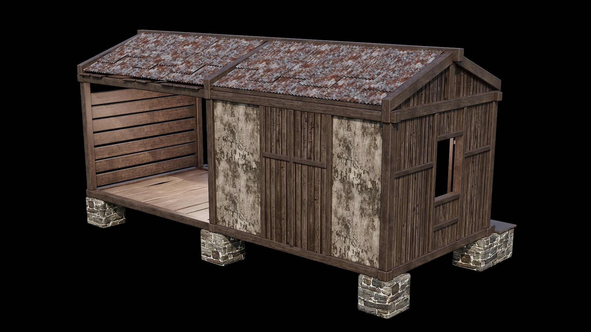 Medieval Houses 65- 4K Textures Game Ready Low-poly 3D model_4