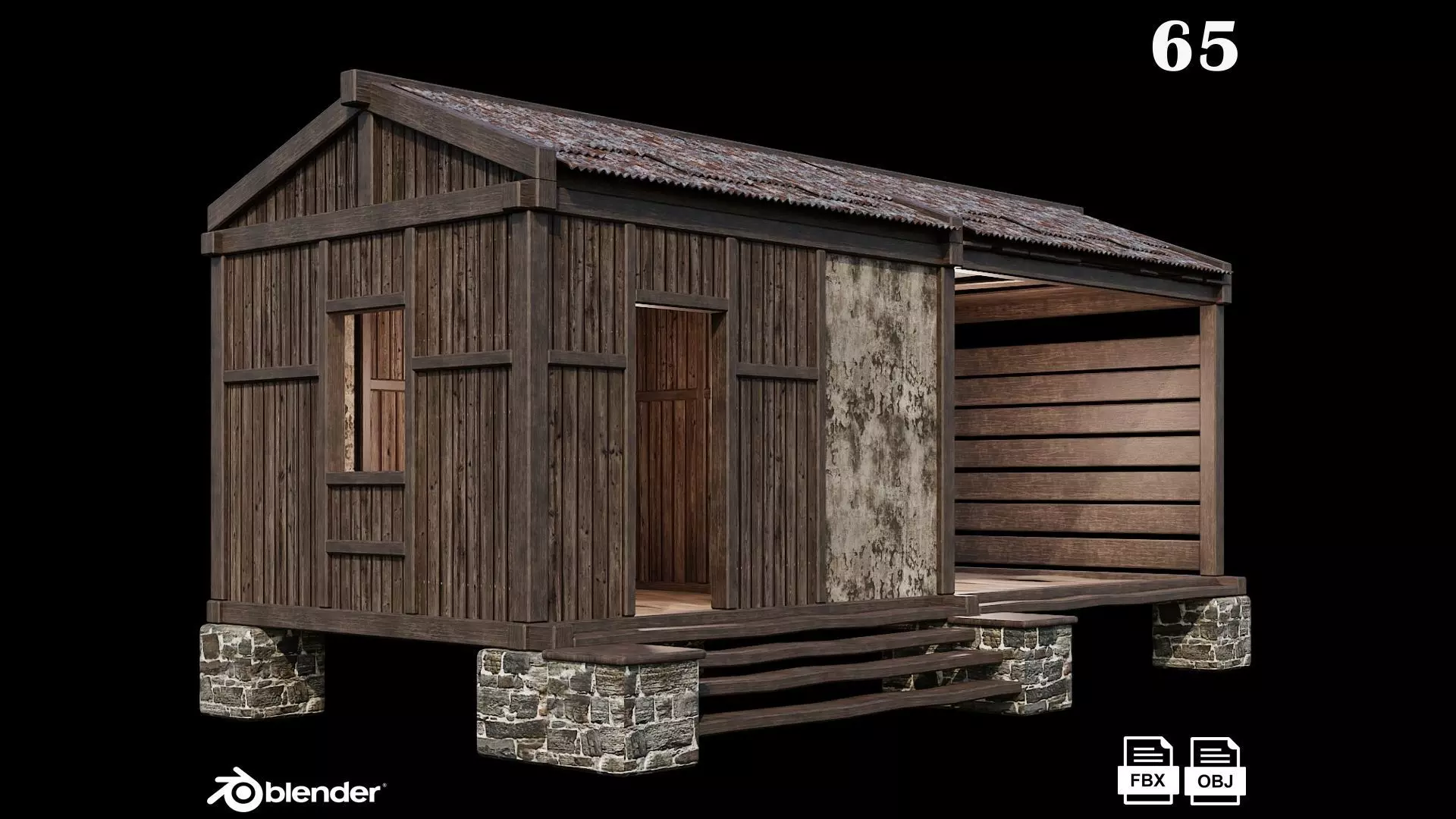 Medieval Houses 65- 4K Textures Game Ready Low-poly 3D model_0