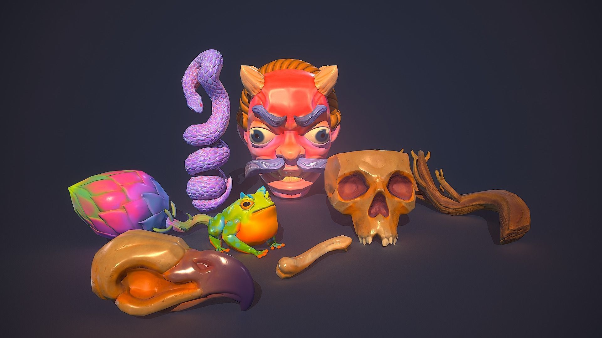 Artefacts Pack Low-poly 3D model_3