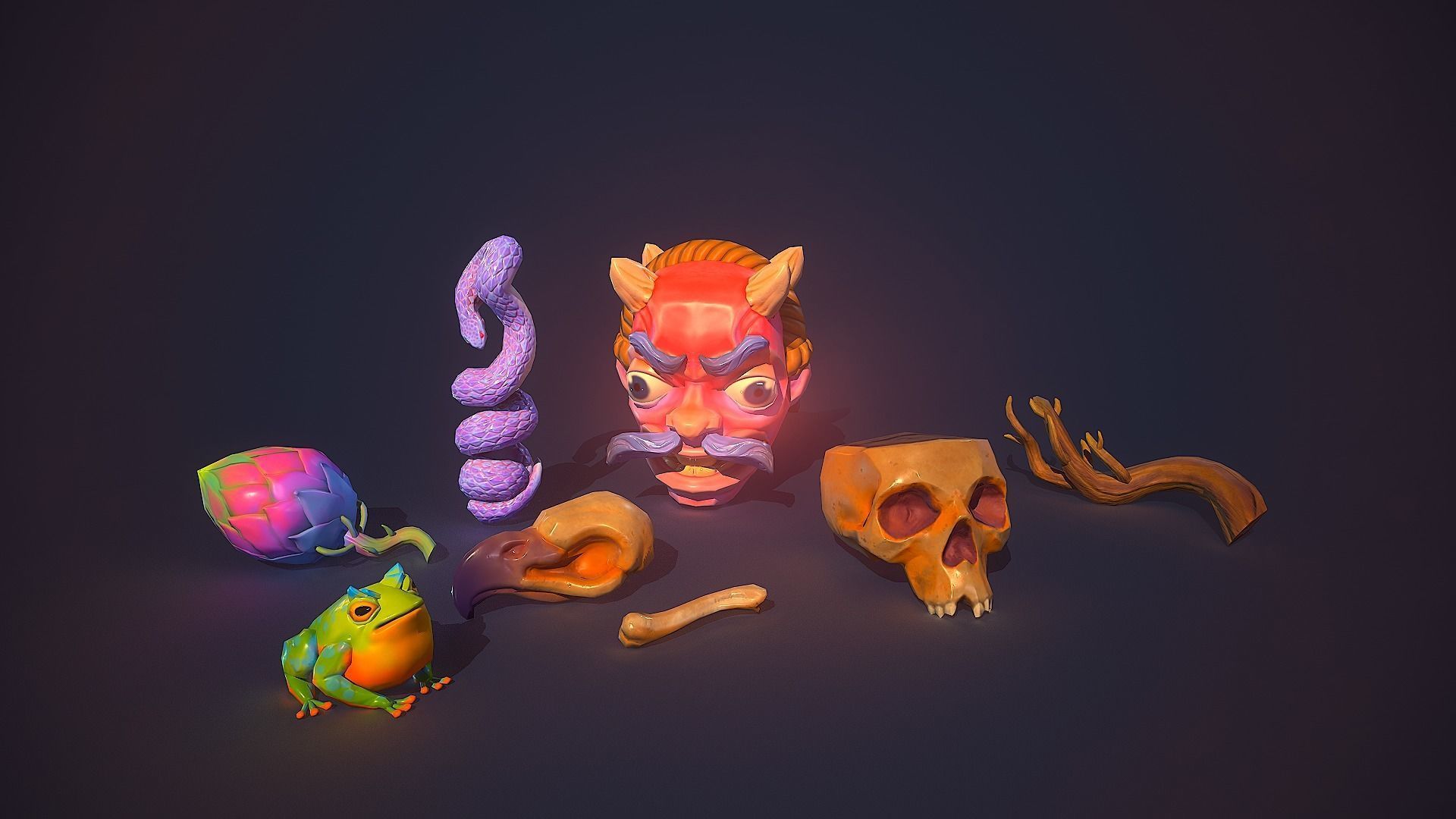 Artefacts Pack Low-poly 3D model_1
