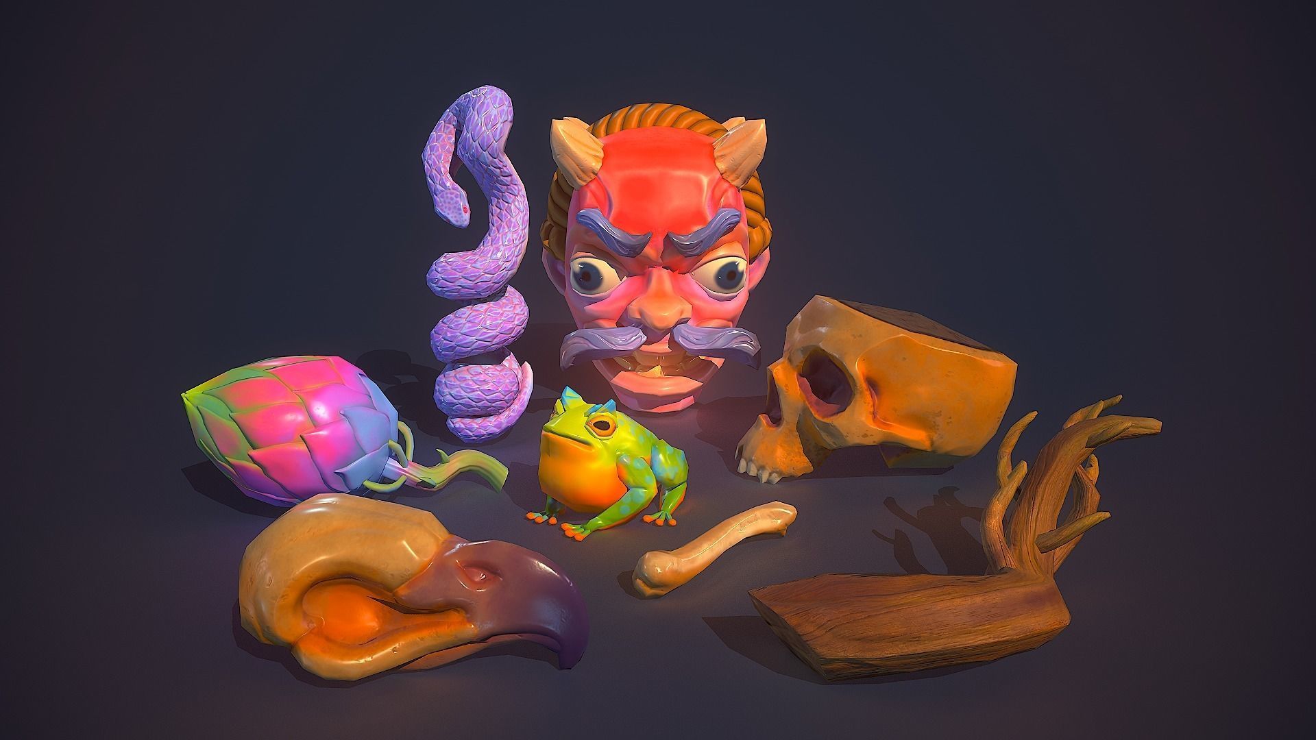 Artefacts Pack Low-poly 3D model_2