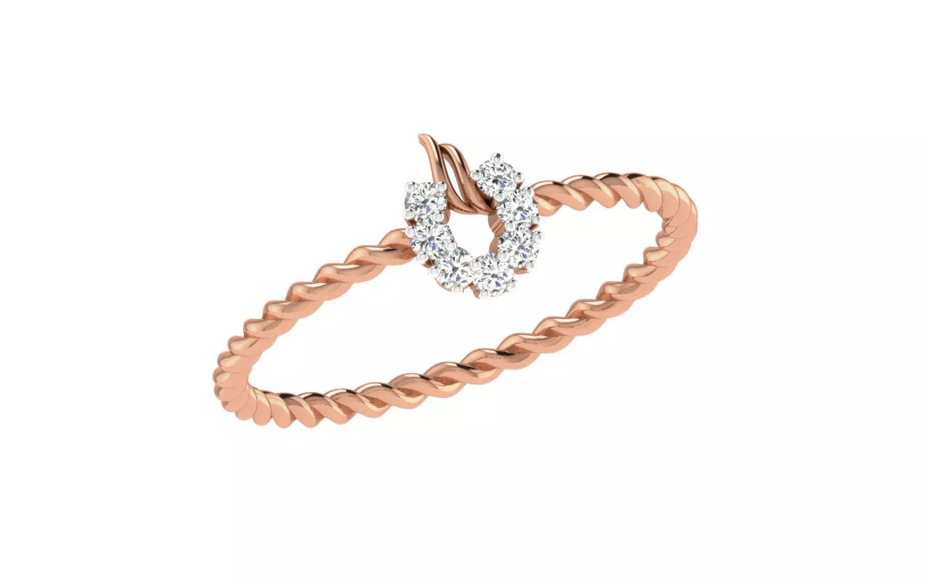 Women Diamond Ring 3dm stl render details 3D print model_0