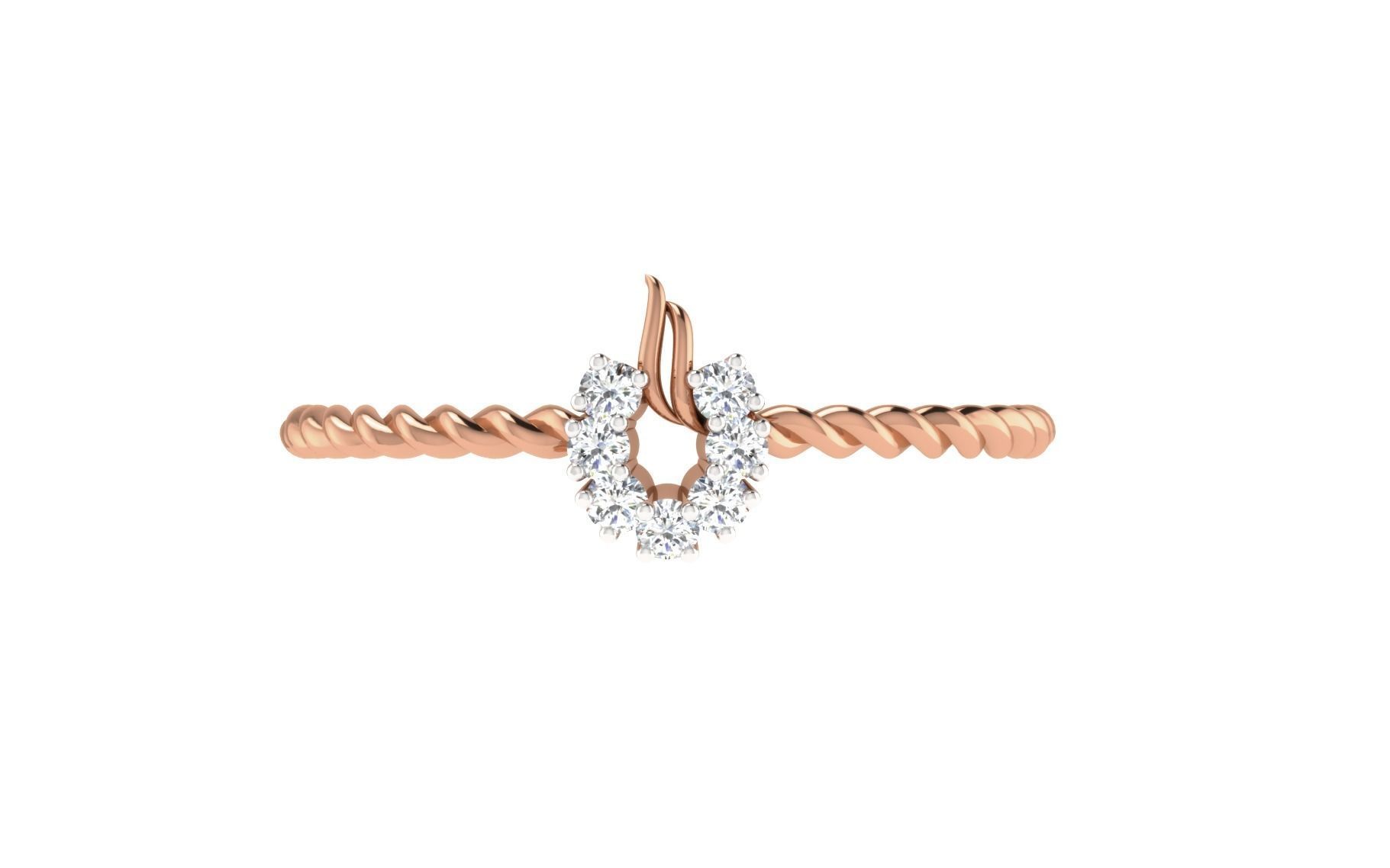 Women Diamond Ring 3dm stl render details 3D print model_8