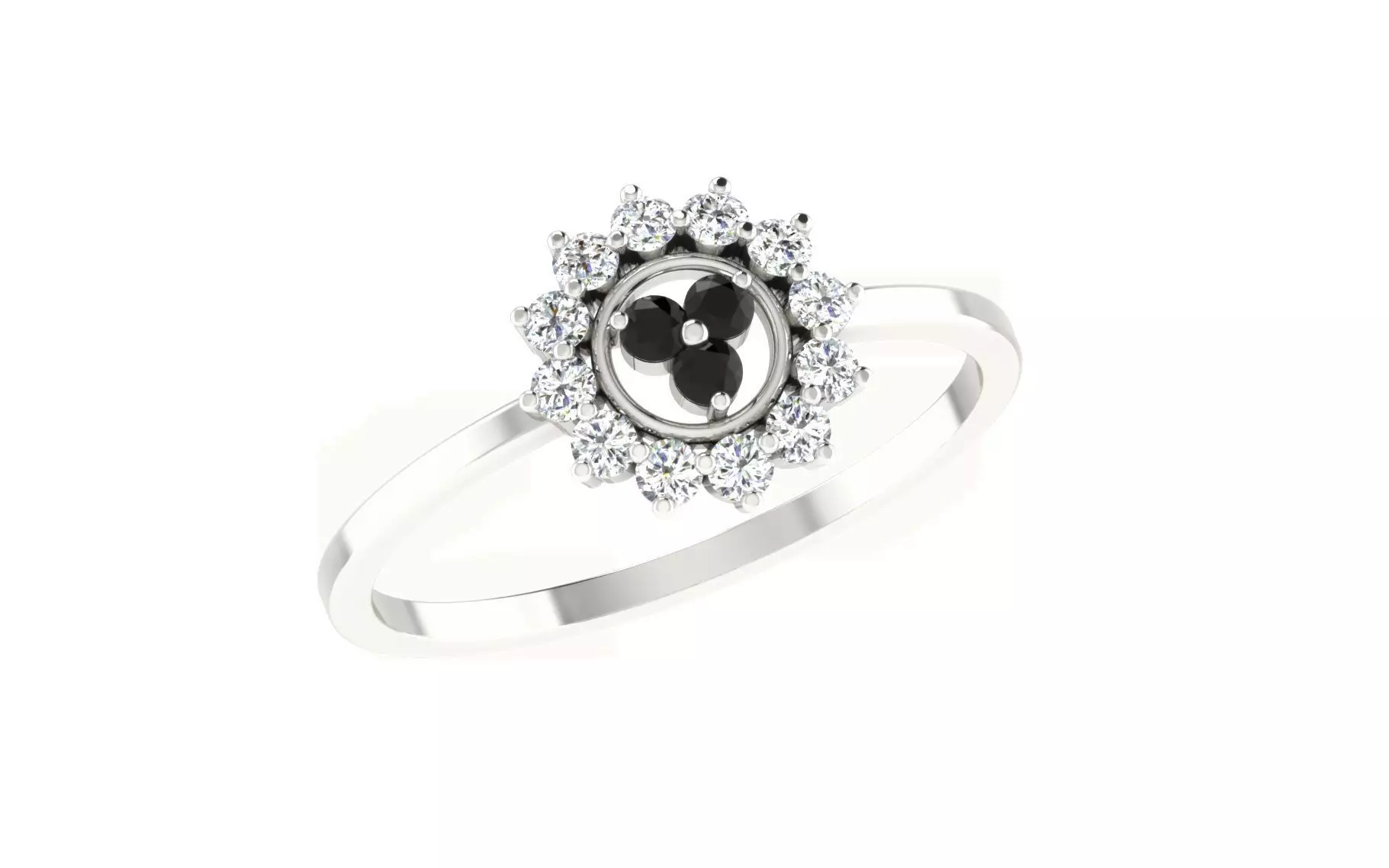 Women Diamond Ring 3dm stl render details 3D print model_0