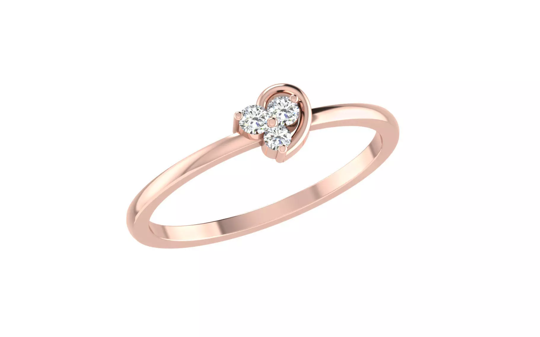 Women Diamond Ring 3dm stl render details 3D print model_0