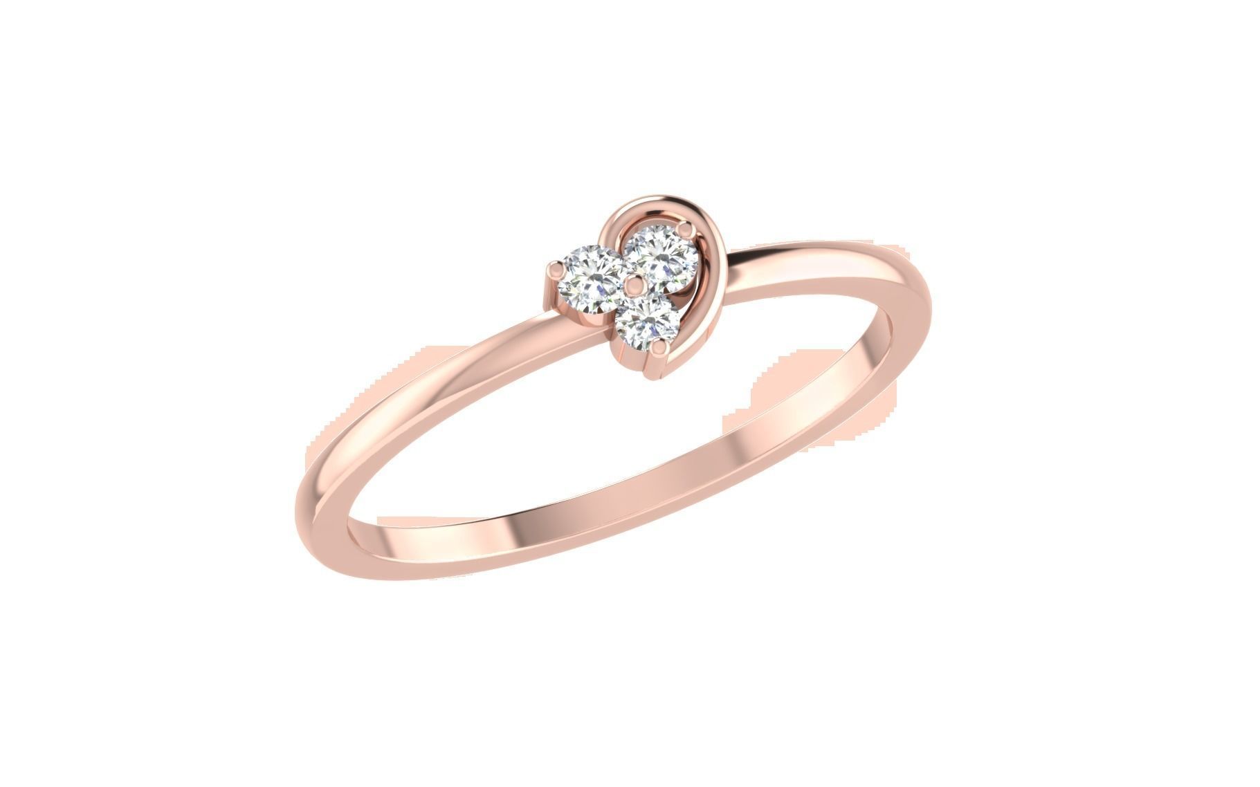 Women Diamond Ring 3dm stl render details 3D print model_2