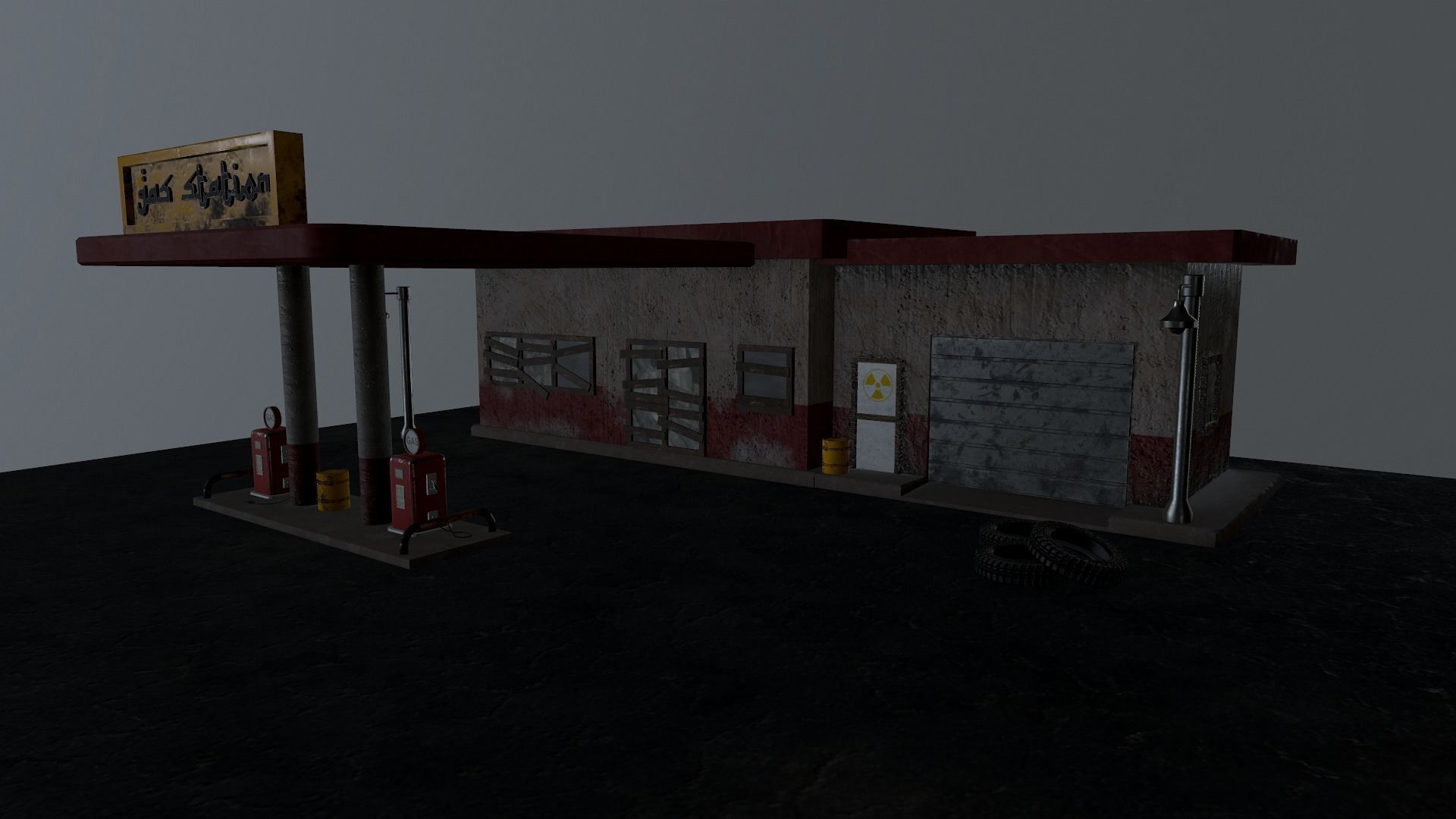 Desert Gas Station Low-poly 3D model_24