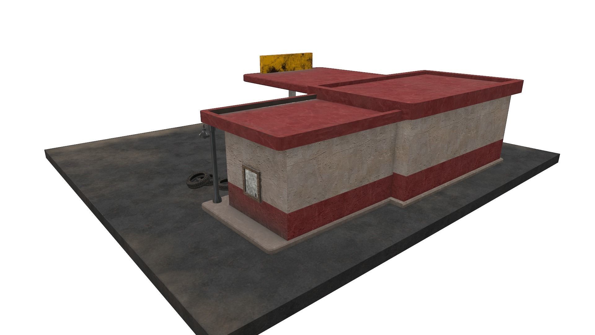 Desert Gas Station Low-poly 3D model_8