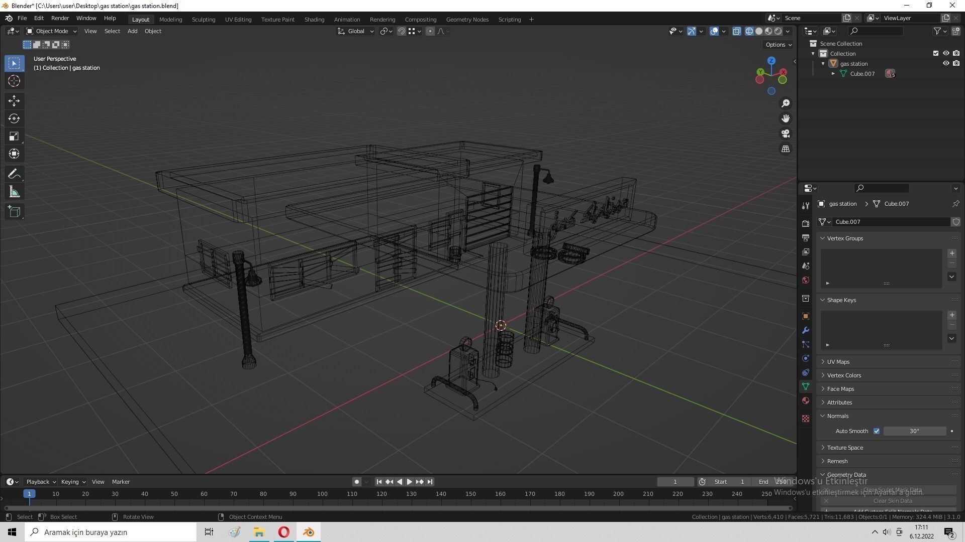 Desert Gas Station Low-poly 3D model_9