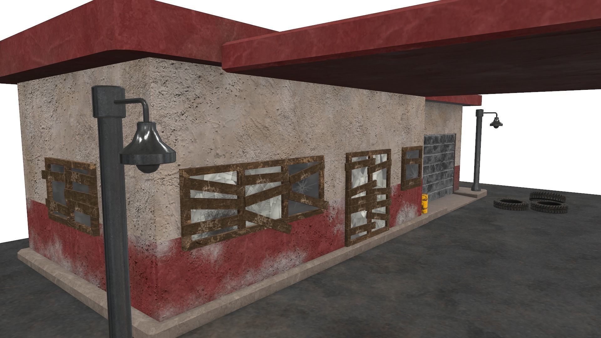 Desert Gas Station Low-poly 3D model_3