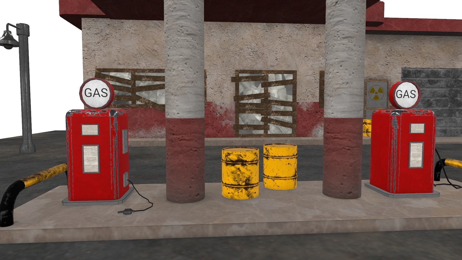 Desert Gas Station Low-poly 3D model_5