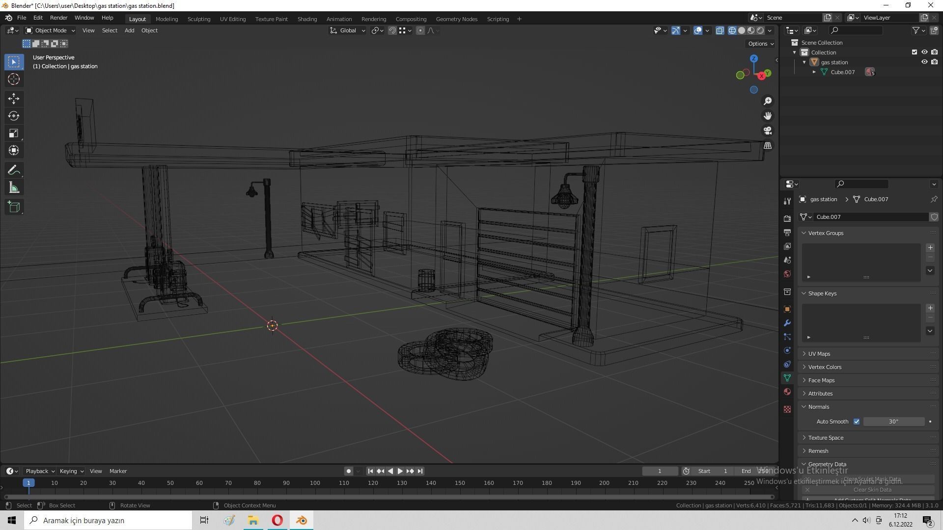 Desert Gas Station Low-poly 3D model_10