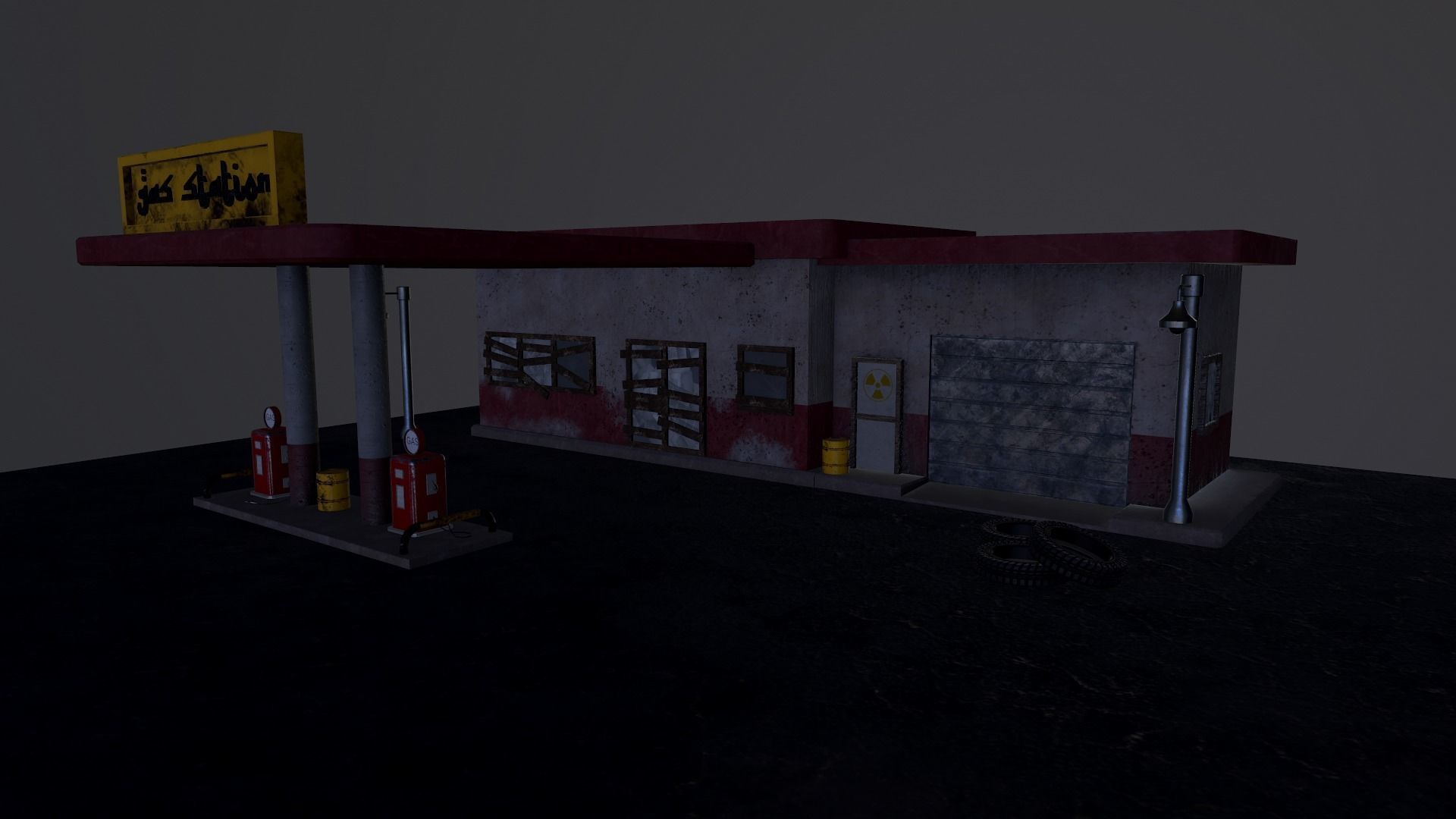 Desert Gas Station Low-poly 3D model_15