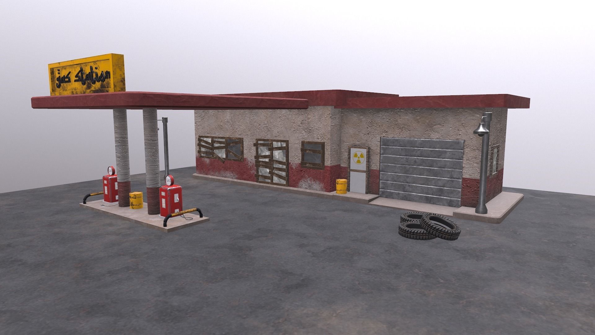 Desert Gas Station Low-poly 3D model_27