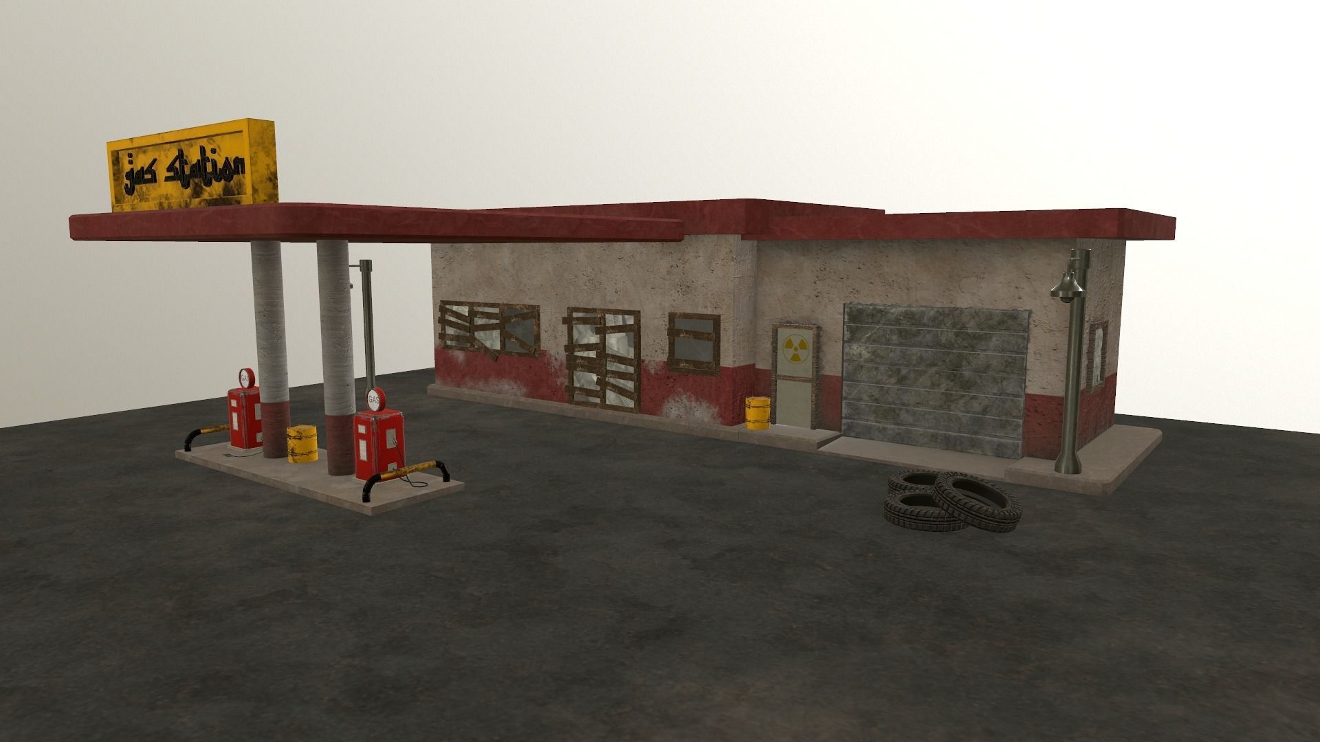 Desert Gas Station Low-poly 3D model_30