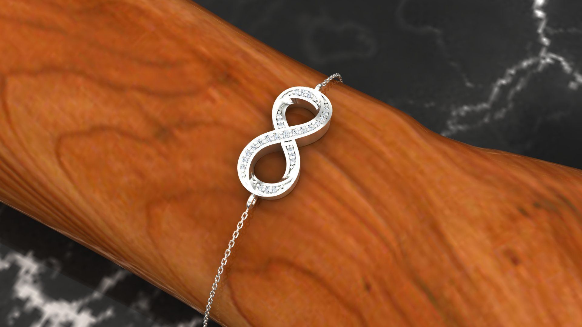 Bracelet B6 The luxury female bracelet with gem 3D print model_18