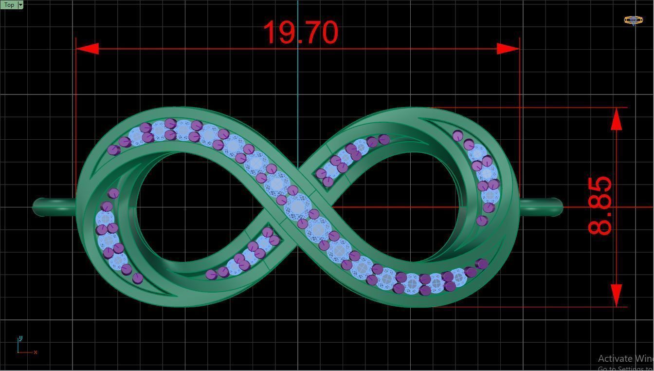 Bracelet B6 The luxury female bracelet with gem 3D print model_7