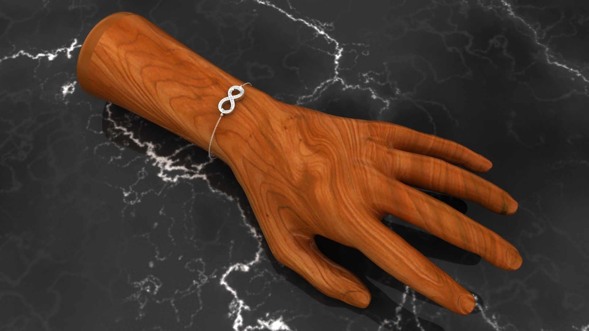 Bracelet B6 The luxury female bracelet with gem 3D print model_21