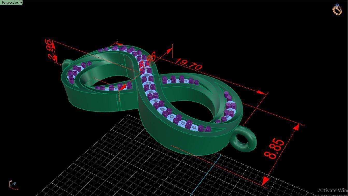 Bracelet B6 The luxury female bracelet with gem 3D print model_10