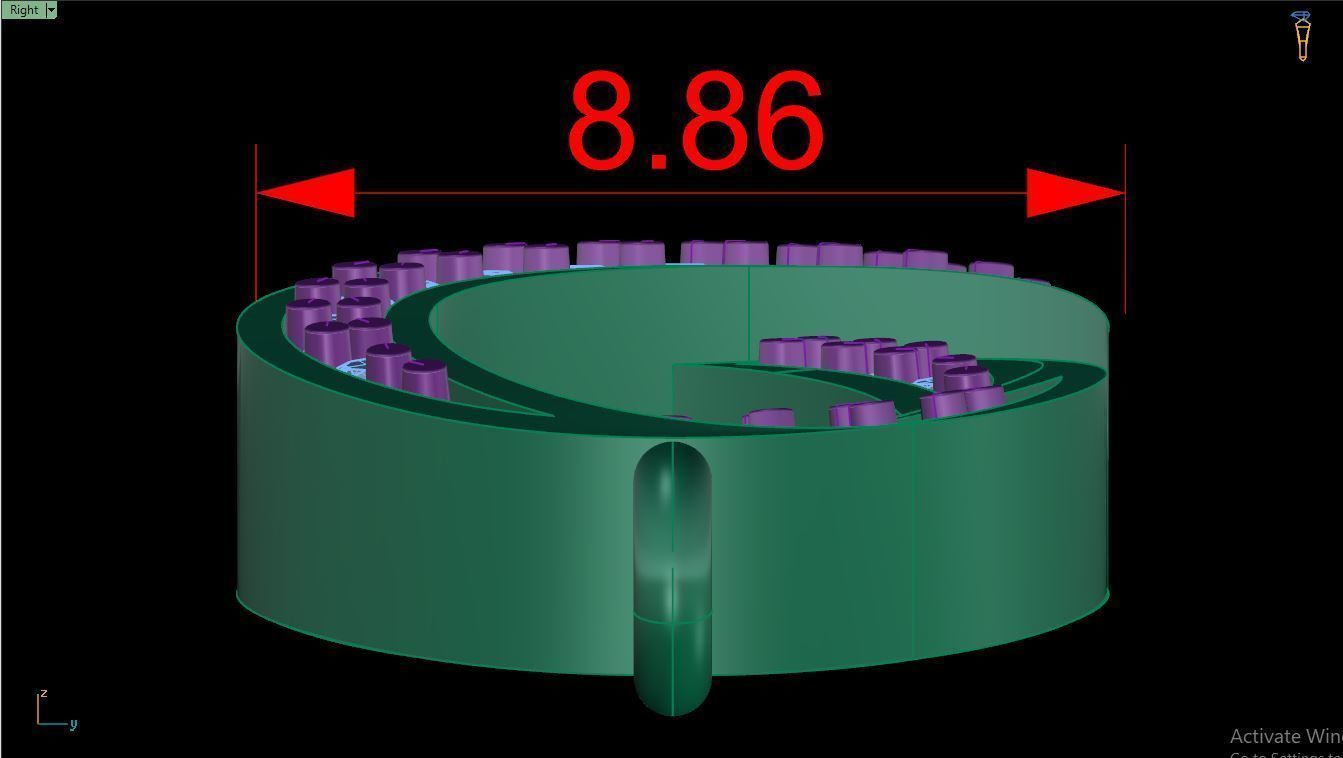 Bracelet B6 The luxury female bracelet with gem 3D print model_8