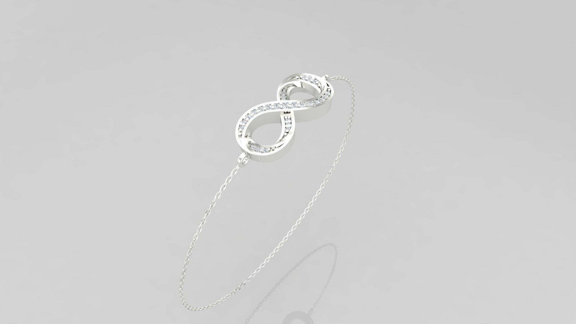 Bracelet B6 The luxury female bracelet with gem 3D print model_16