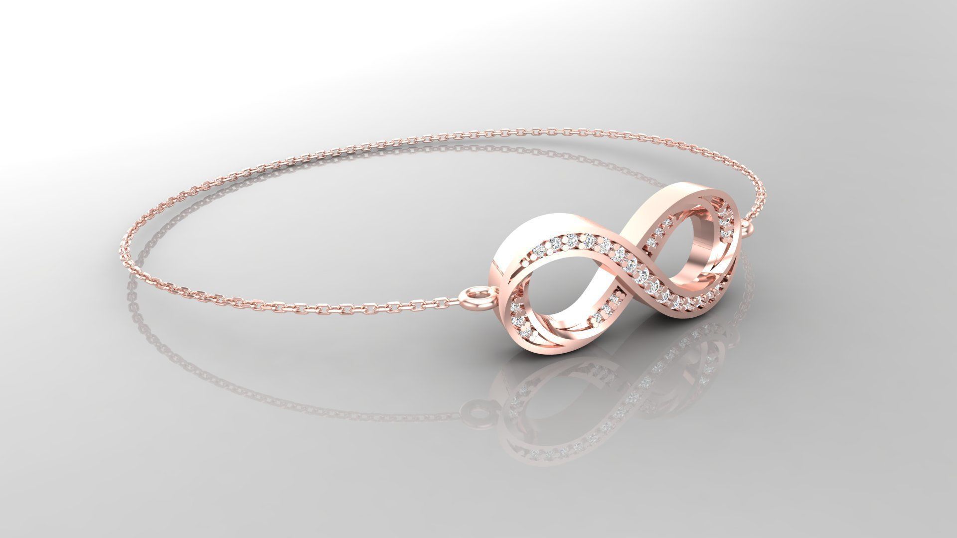 Bracelet B6 The luxury female bracelet with gem 3D print model_4