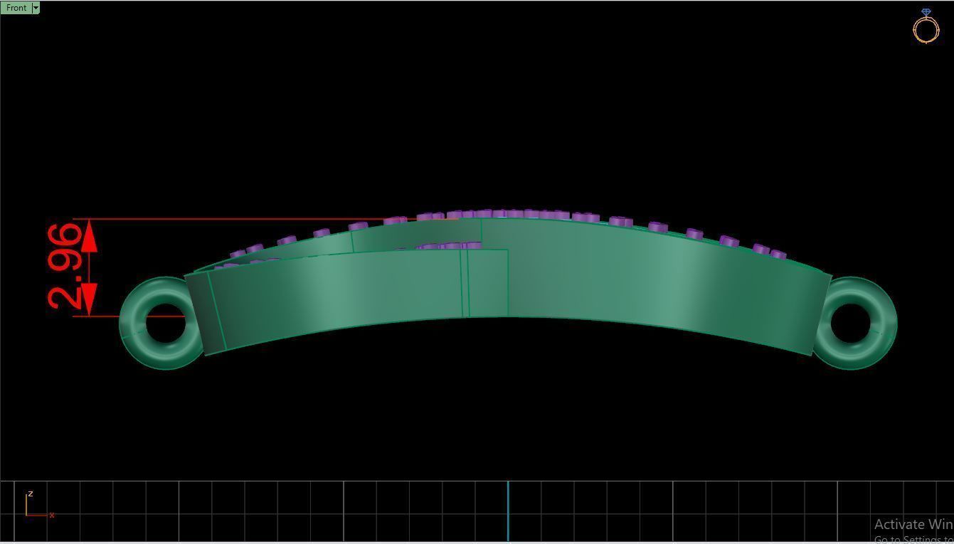 Bracelet B6 The luxury female bracelet with gem 3D print model_9