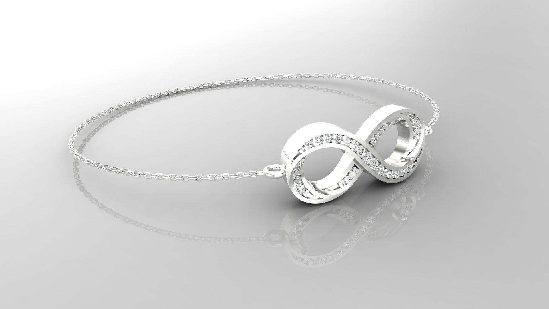 Bracelet B6 The luxury female bracelet with gem 3D print model_15