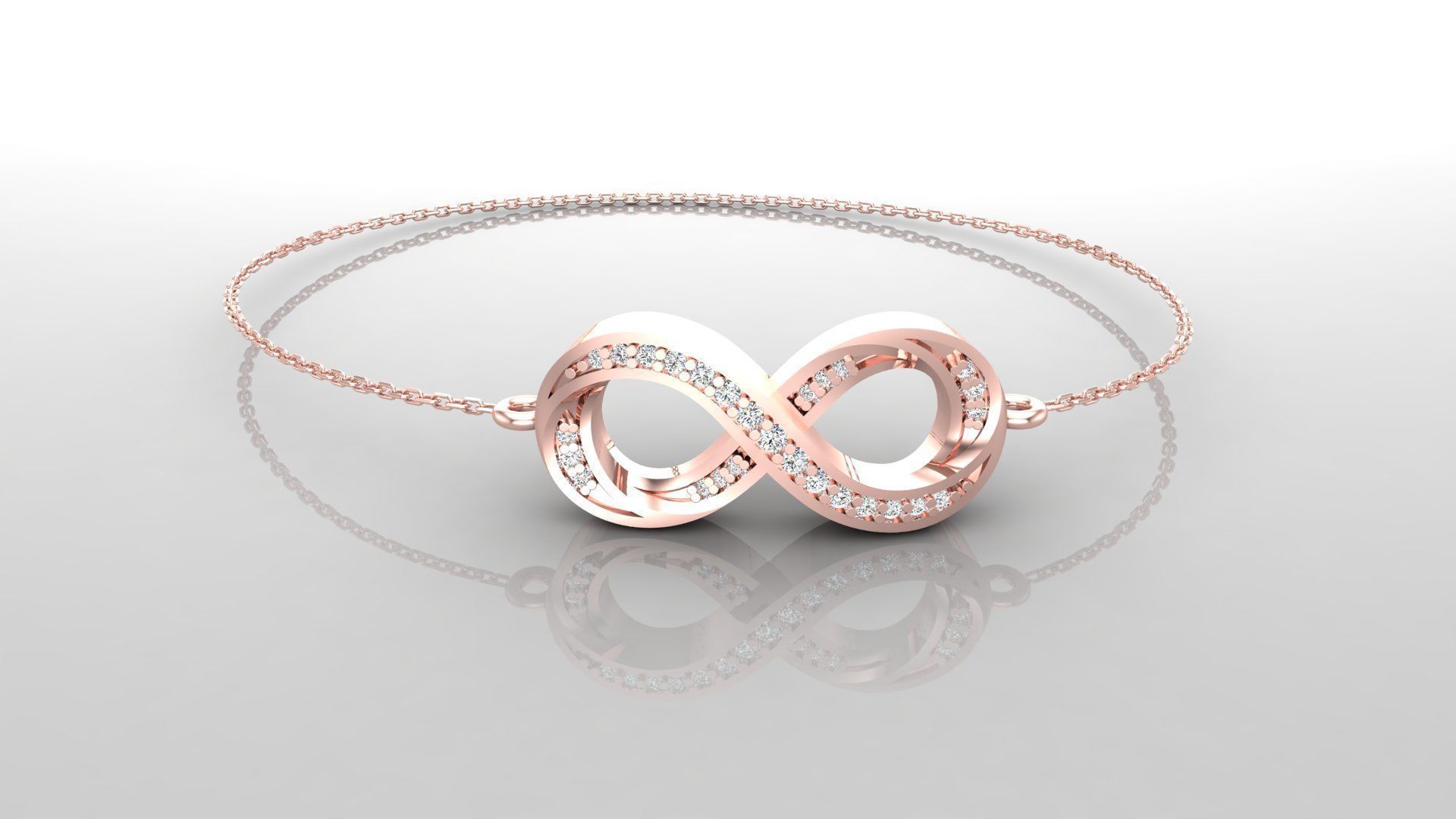 Bracelet B6 The luxury female bracelet with gem 3D print model_3