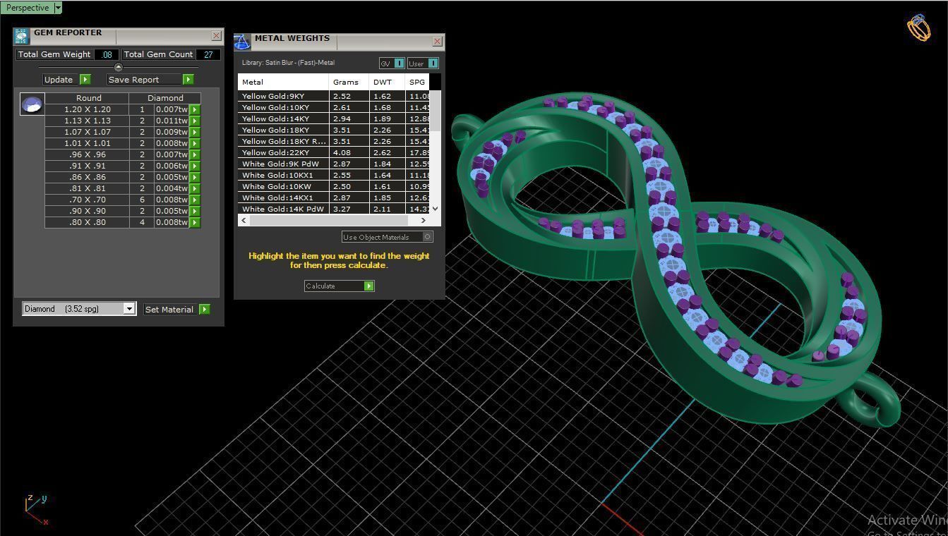 Bracelet B6 The luxury female bracelet with gem 3D print model_11