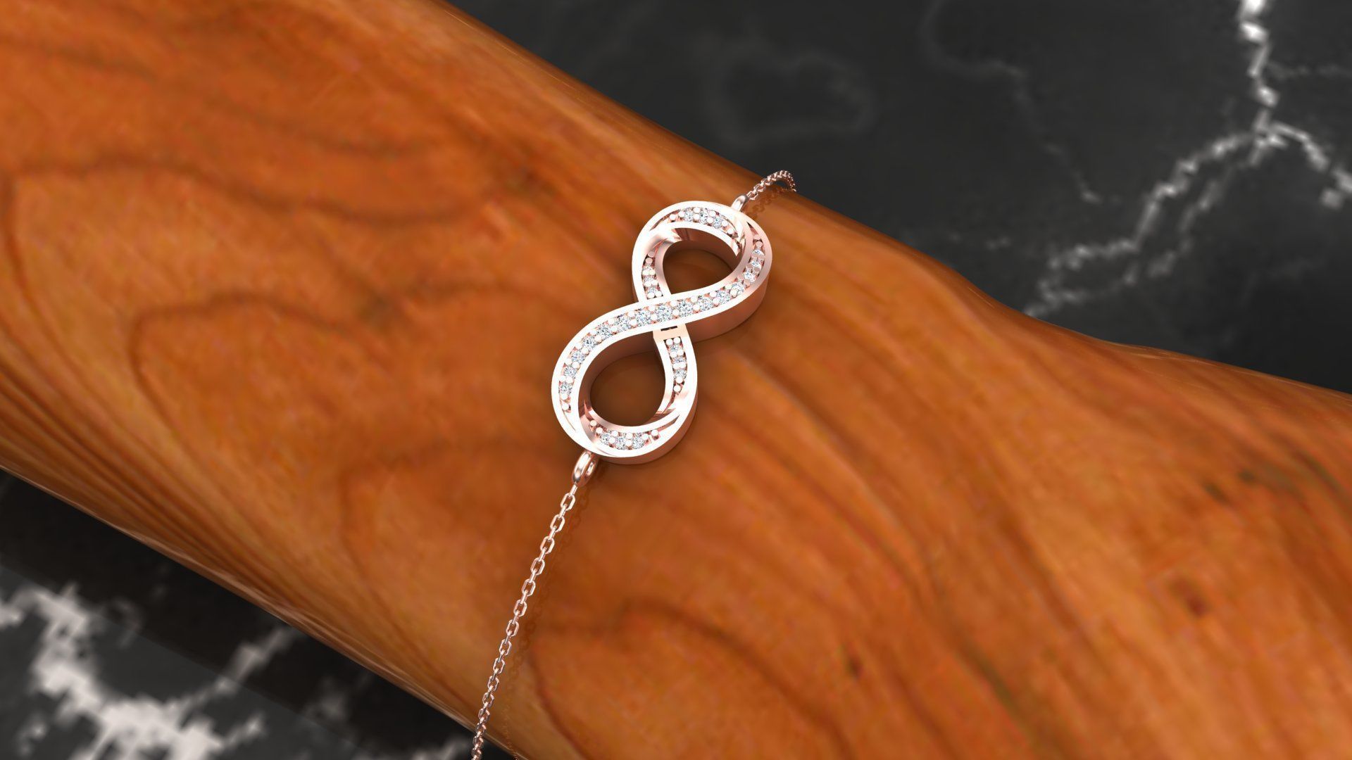 Bracelet B6 The luxury female bracelet with gem 3D print model_17