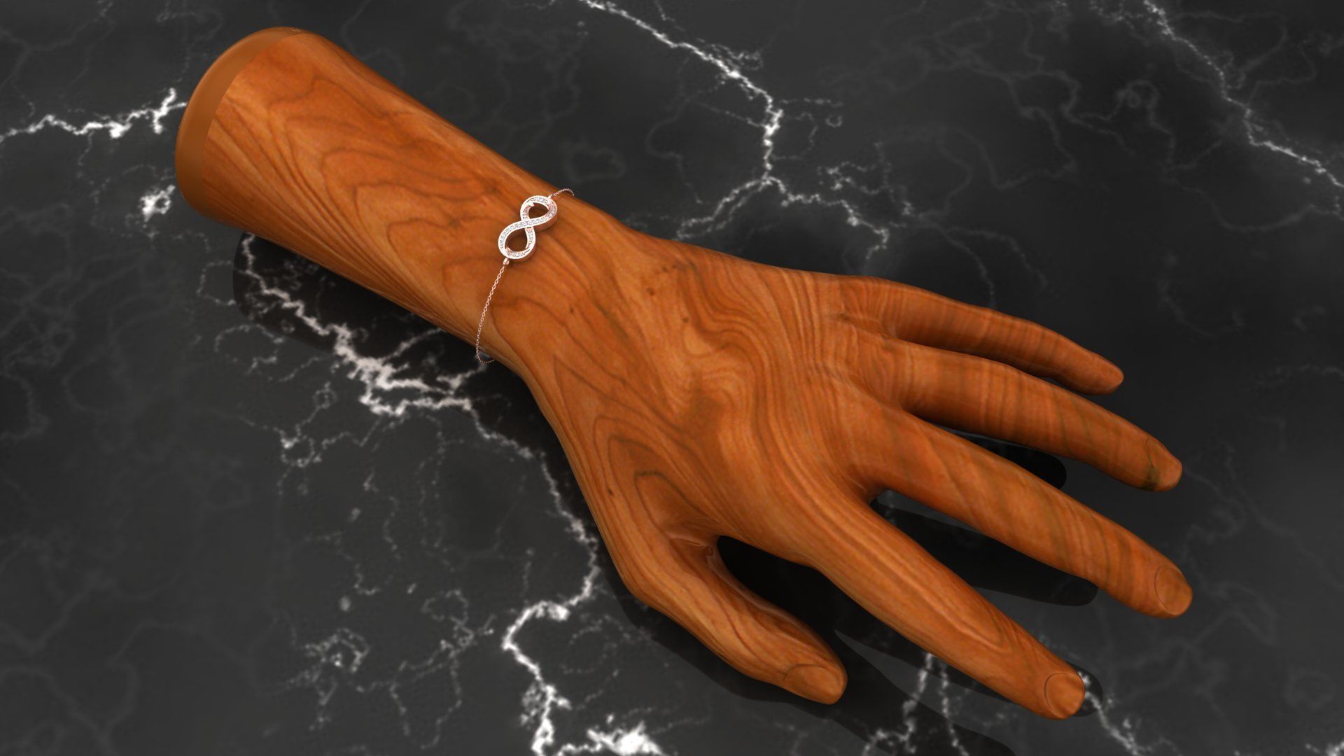 Bracelet B6 The luxury female bracelet with gem 3D print model_20