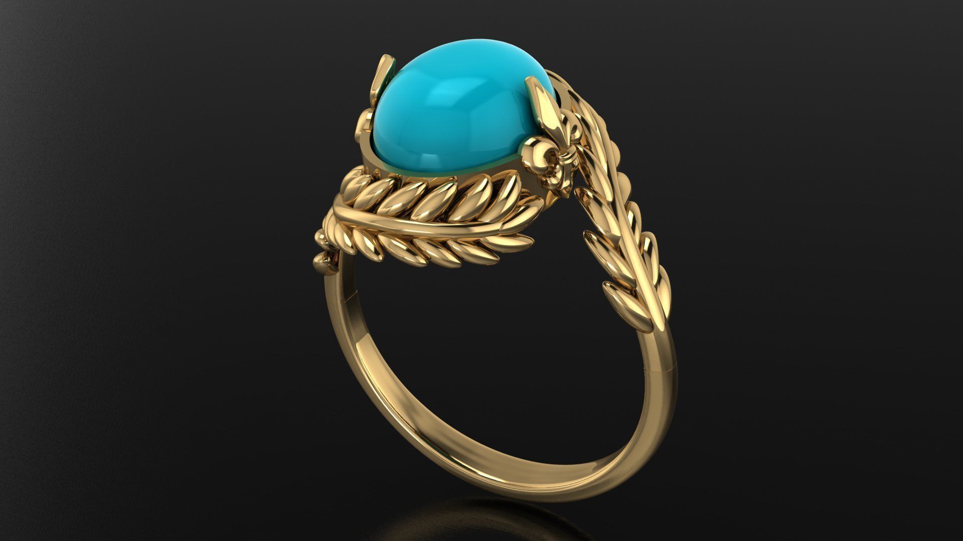 turquoise ring 3D print model_1