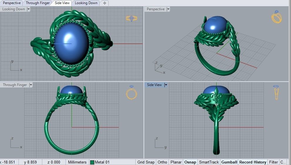turquoise ring 3D print model_4