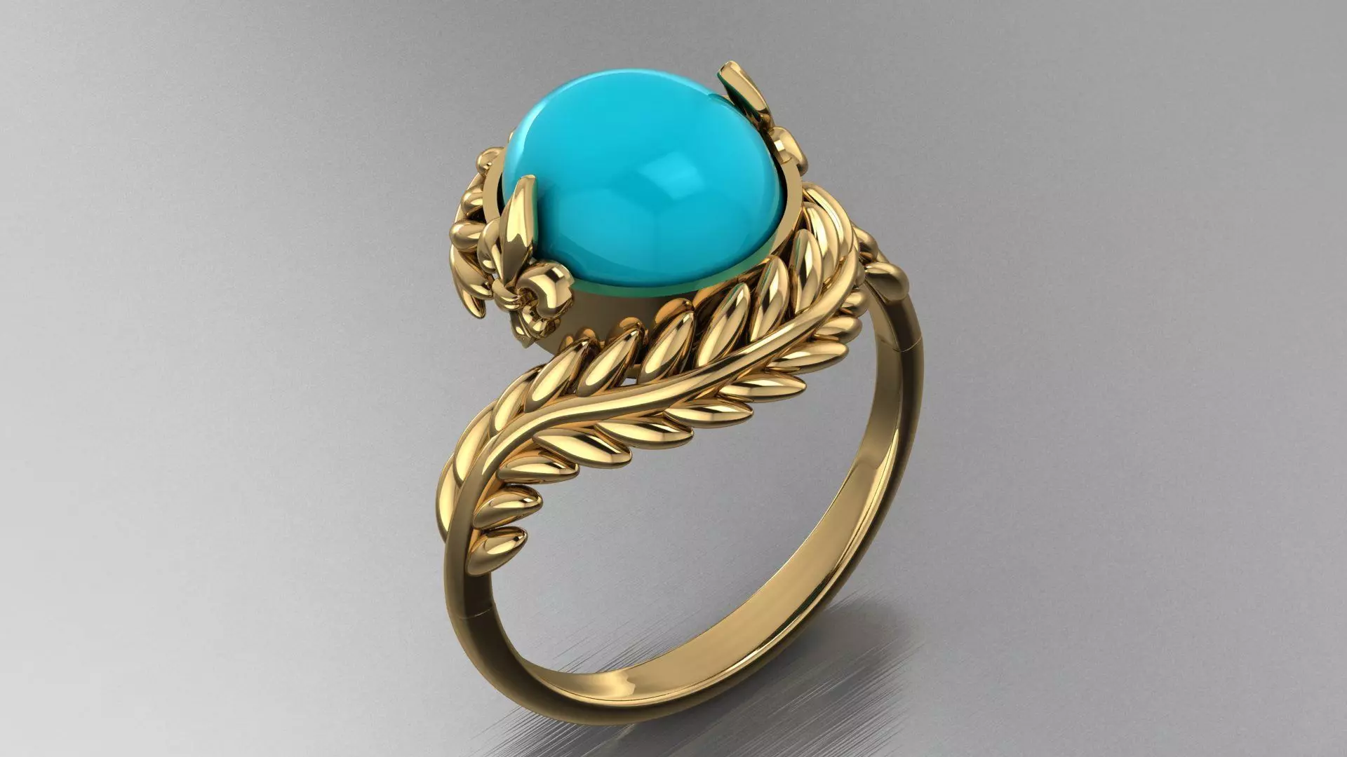 turquoise ring 3D print model_0