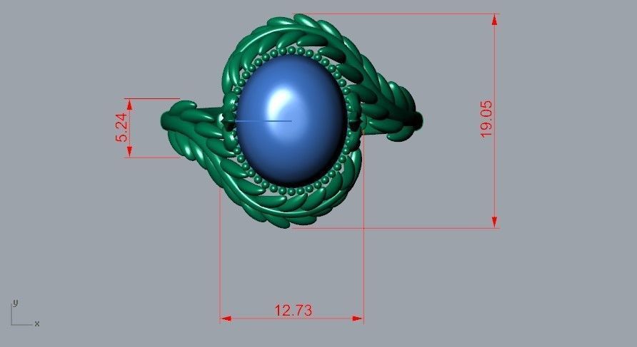 turquoise ring 3D print model_6