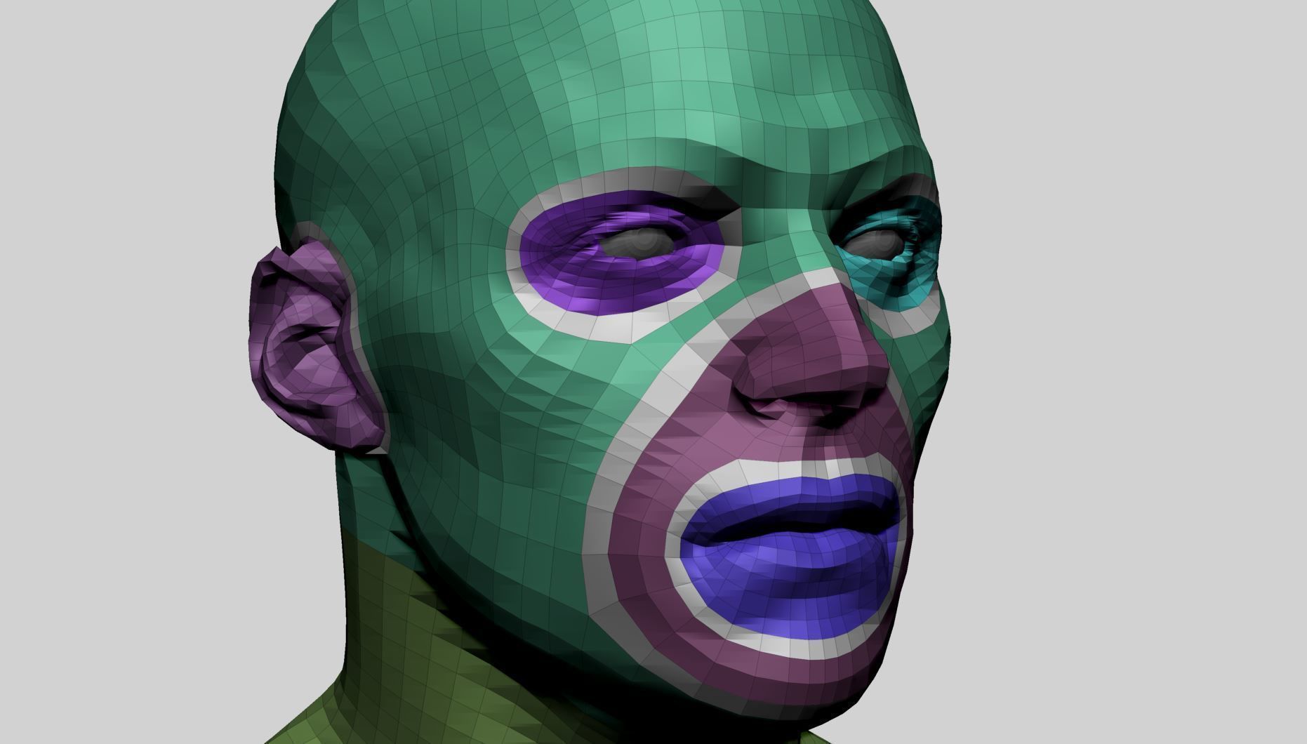 Male Head Basemesh C 3D model_12