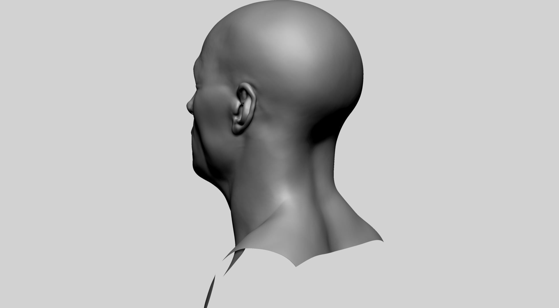 Male Head Basemesh C 3D model_8