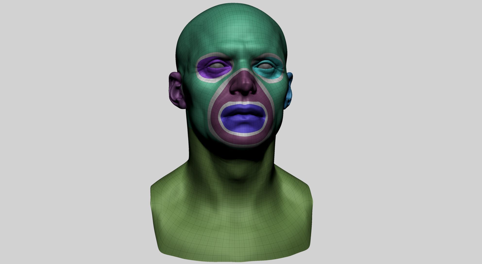 Male Head Basemesh C 3D model_3